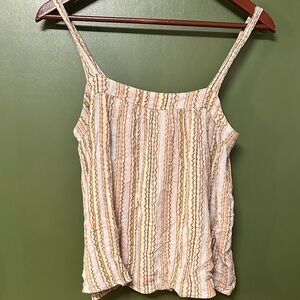 Carly Jean Los Angeles Striped Camisole in Cream and Tan
